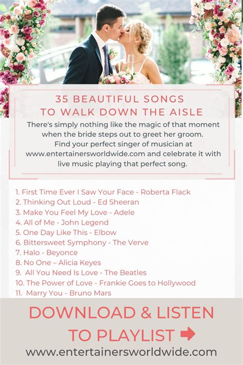 Beautiful Wedding Songs to Walk Down the Aisle | Wedding songs, Wedding ...