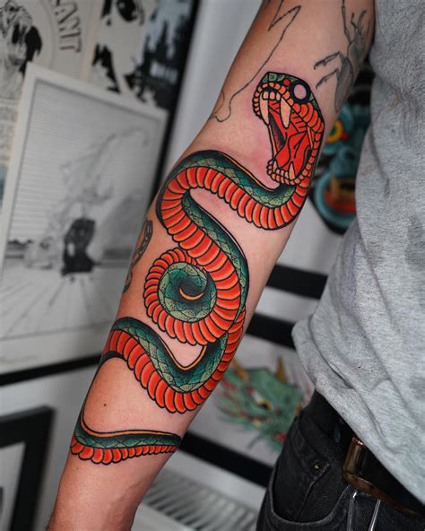 Snake Arm Tattoo Made By London Tattoo Artist Gabriele Cardosi At Red