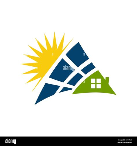 Sun Energy Solar Panels Logo House And Template For Green Power And