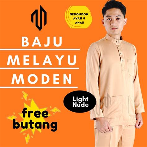 Baju Melayu Moden Warna Light Nude Shopee Malaysia