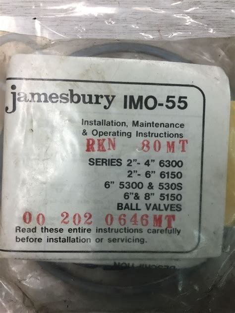 Jamesbury Ball Valve Repair Kit Imo Rkn Mt Ebay