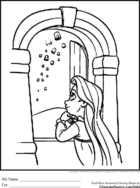 Rapunzel Tower Coloring Page At Free Printable