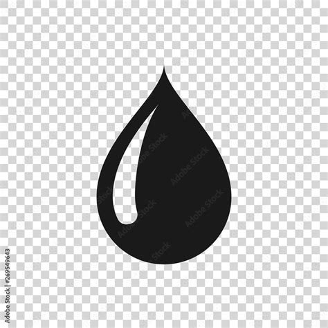 Grey Water Drop Icon Isolated On Transparent Background Vector