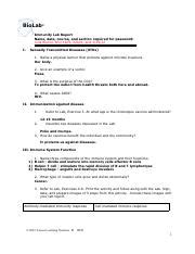 Immunity LR Pdf BioLab3 Immunity Lab Report Name Date Course And