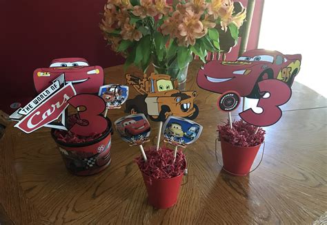 Disney Cars Birthday Party Cars Centerpiece Disney Cars Party Ideas Lightning Mcqueen