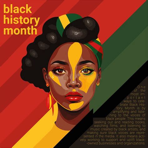 Black History Month In Pan African Colors 3d Modeling Face Stock Vector Illustration Of