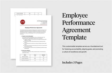 Employee Performance Agreement Template In Word Pdf Google Docs