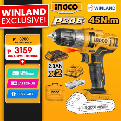 Ingco By Winland Lithium Ion Cordless Drill V Super Select