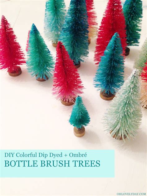 How To Diy Colorful Bottle Brush Trees Oh Lovely Day Bottle Brush