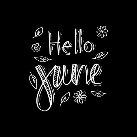 Month June Hand Drawn Inscription Lettering Style Stock Illustrations