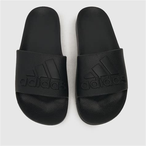 Mens Black Adidas Adilette Aqua Sandals Schuh