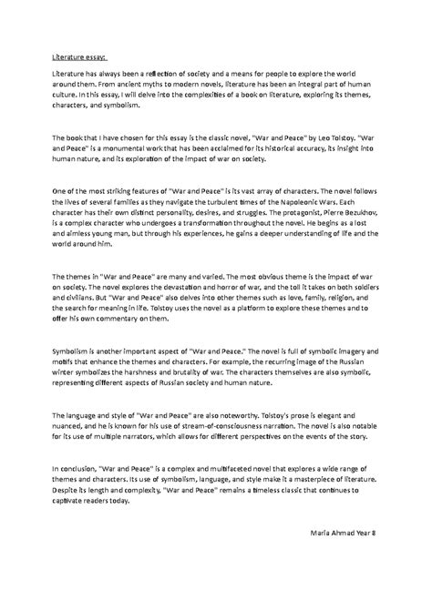 Literature essay - Literature essay: Literature has always been a