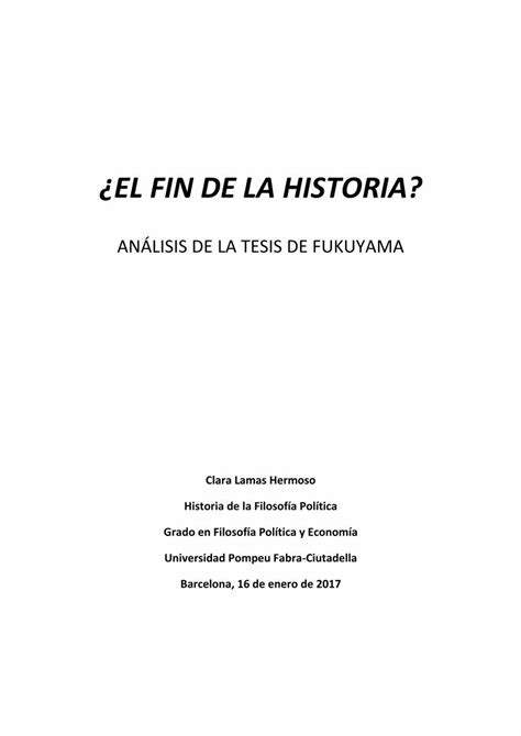 Pdf An Lisis De La Tesis De Fukuyama Pdf Fileel Deseo Del Individuo