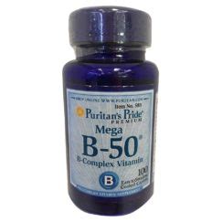 Puritans Pride Mega B 50 Complex Vitamin 100 Caplets Fanamex