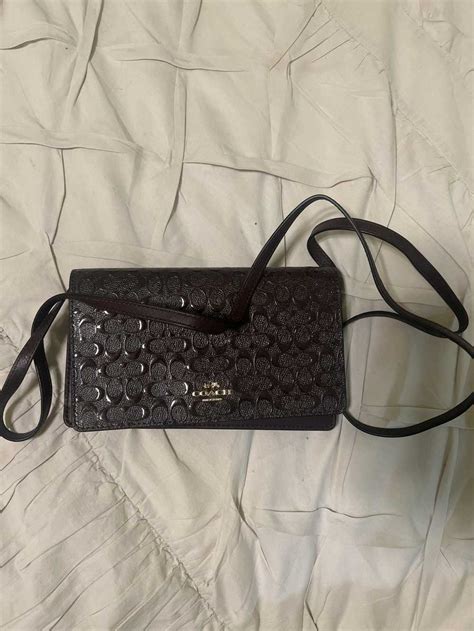 Coach Dark Maroonbrown Coach Cross Body Wallet Bag Gem