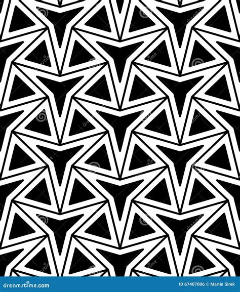 Vector Modern Seamless Geometry Pattern Three Point Star Black And