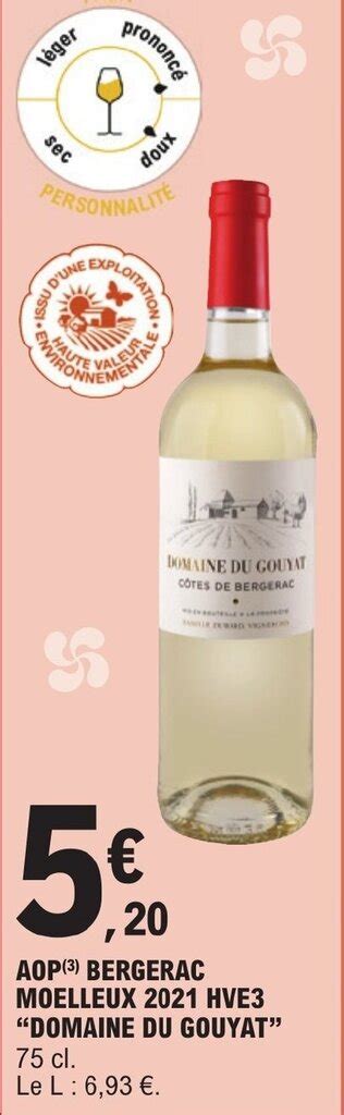 Promo Aop Bergerac Moelleux Hve Domaine Du Gouyat Cl