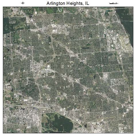 Aerial Photography Map of Arlington Heights, IL Illinois