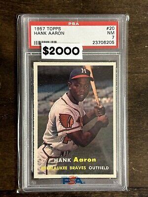 1957 Topps Hank Aaron 20 PSA 7 NM Braves EBay