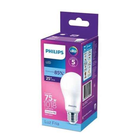 Lâmpada Led Philips 11w Bivolt Luz Branca Fria 6500k Base E27 Branco