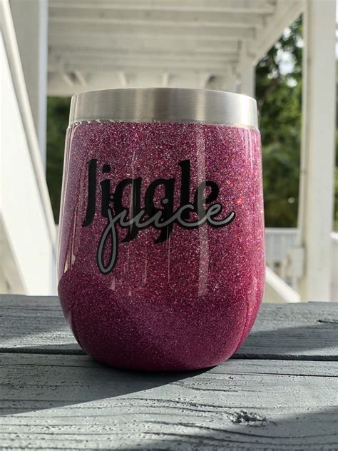 Custom Glitter Wine Tumbler Personalized Stainless Steel Etsy