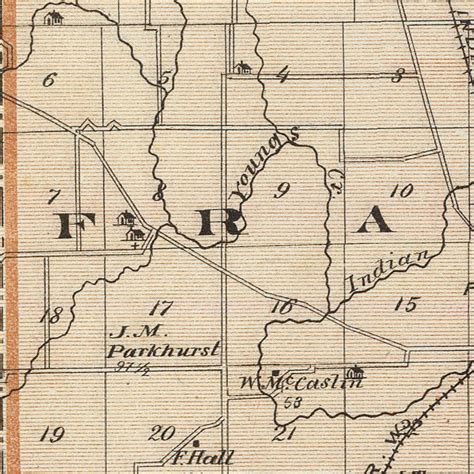 Vintage Map Of Johnson County Indiana 1876 By Teds Vintage Art