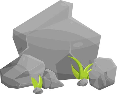 Rock Stones And Boulders In Cartoon Style 8500967 Png