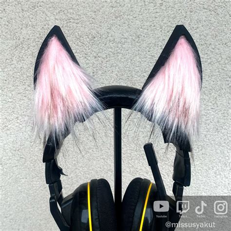 Furry Kitten Cat Ears For Headphones Headsets Gamer Cosplay