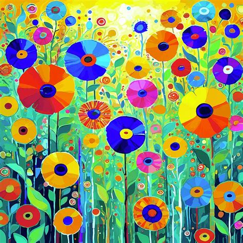 Colorful Flowers In A Sunny Garden Digital Art By Vicky Brago Mitchell Fine Art America