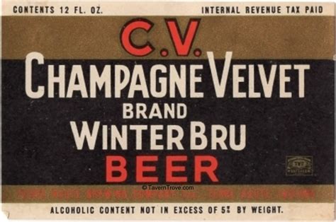 Item #72086 1936 Champagne Velvet Winter Bru Beer Label CS33-22