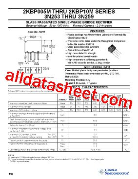 2KBP06M Datasheet PDF General Semiconductor