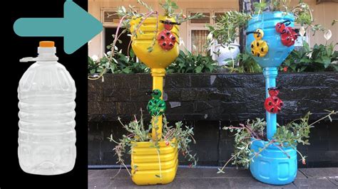 Recycle Plastic Bottles Into Beautiful And Colorful Flower Pots Youtube