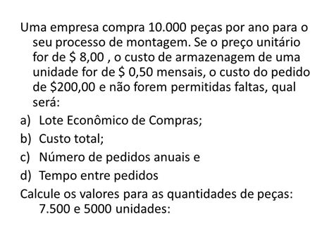 Aula Lote Econ Mico De Compras Lec Ppt Carregar