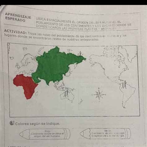 Traza Las Rutas Del Poblamiento De Los Continentes En El Mapa Y Los