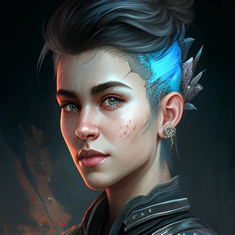 Danimokhtari Portrait Of Rugged Adult Female Fantasy Pixie Undercut