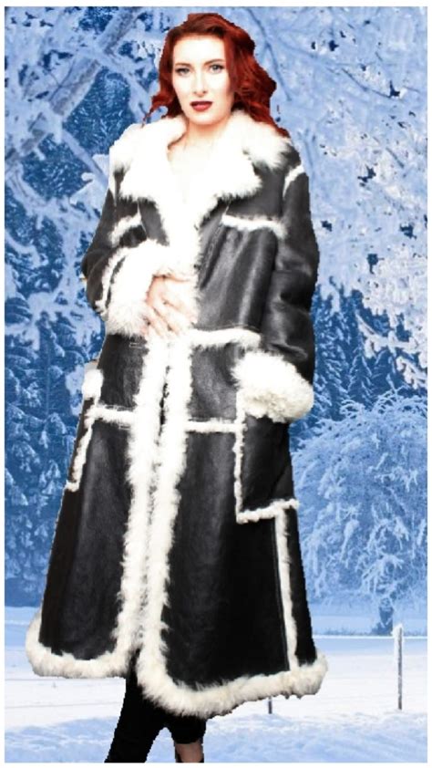 Black And White Shearling Coat Marc Kaufman Furs