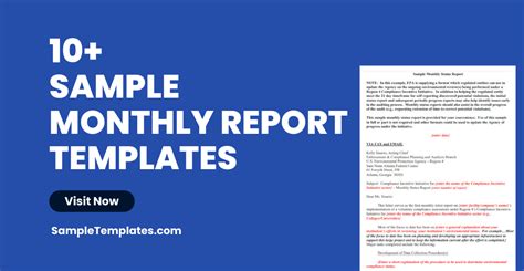 Free 10 Monthly Report Samples In Pdf