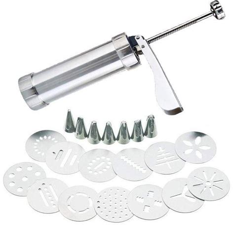 Cookie Press Icing Gun Biscuit Maker Cake Decoration Tool Silver