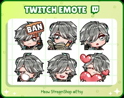 Twitch Emote Alhaitham Emotes Pack 1 Ban Note Think Sip Facepalm