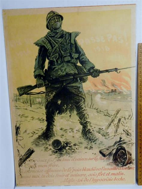 Sold Price Original 1918 WWI French Poster They Shall Not Pass By