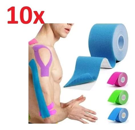 Kit 10 Fitas Kinesio Tape Bandagem Elástica Adesiva P lesão MercadoLivre