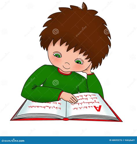 Boy Reading A Book Stock Illustration Illustration Of Book 68693276