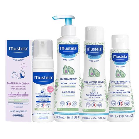 Mustela Gift Set Baby Bath Time Essentials Natural Plant Based Items