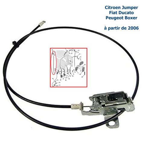 Cable De Fermeture De Porte Arriere Gauche Haut Ducato Jumper Boxer Iii