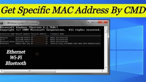 Get Mac Address With Connection Name And Network Address Using Cmd