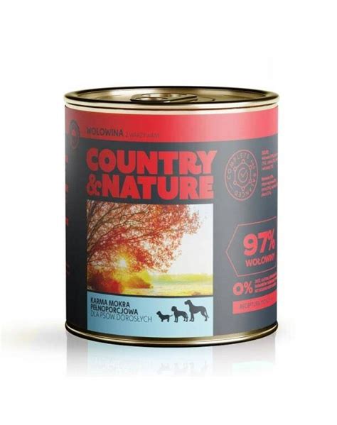 Country Nature Wołowina 97 z warzywami 850g pełnoporcjowa mokra