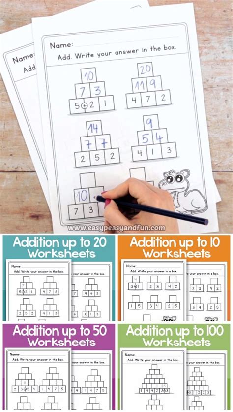 Pyramid Addition Worksheets Kindergarten Addition Worksheets