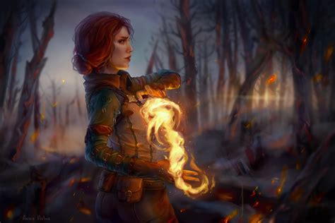 Download Orange Hair Magic Witch Triss Merigold Video Game The Witcher