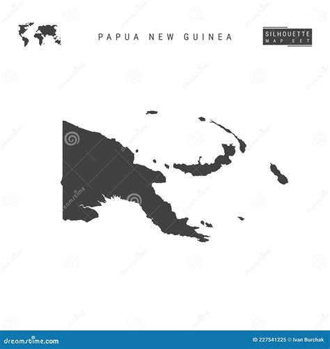 Papua New Guinea Vector Map Isolated On White Background High Detailed