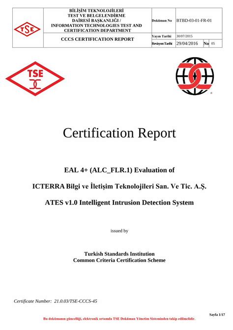 PDF Certification Report Common Criteria ATES Is A Next